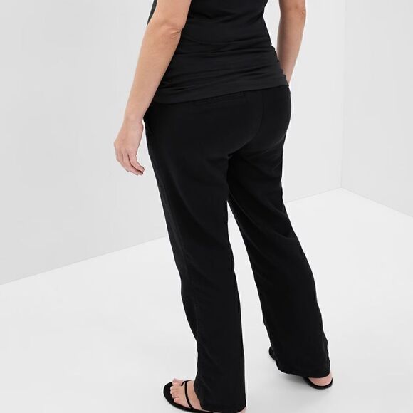 NWOT GAP Maternity Full Panel Straight Khaki, Black, Size 12, style #556392 - Picture 2 of 7